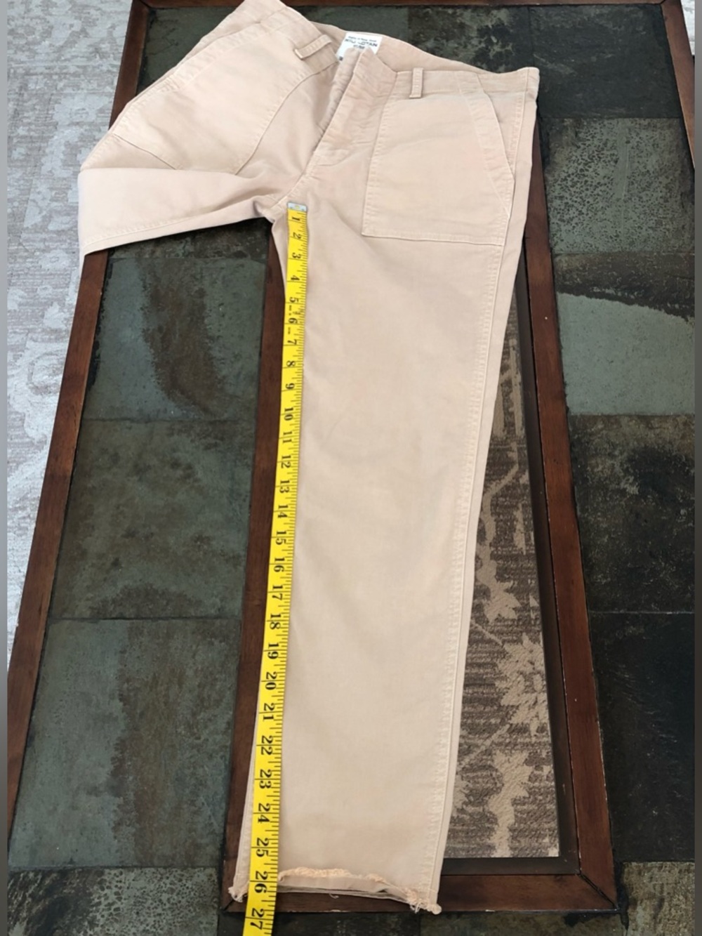 Nili Lotan Women’s Size 4 Slim Straight Jenna Pants Khaki Raw Hem Utility Twill - Picture 15 of 15